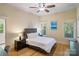 Bright bedroom features hardwood floors, ceiling fan and two windows with natural light at 8086 Summit Ridge Dr, Catawba, NC 28609