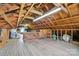 Spacious attic featuring wood flooring, exposed beams, and natural light; ideal for storage or potential conversion at 901 Central Dr, Kannapolis, NC 28083