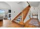 Staircase with hardwood steps and decorative runner at 901 Central Dr, Kannapolis, NC 28083