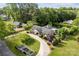 An aerial view of a house with multiple garages, an outdoor patio, and a garden at 11 Secrest Ext, Belmont, NC 28012