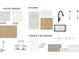 Samples featuring the interior finishes including house paint, house trim, hardware, and kitchen and bathroom tile at 1334 Idyllic Ln, Waxhaw, NC 28173