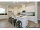 Modern kitchen features an island with bar seating, white cabinets, and stainless steel appliances at 1334 Idyllic Ln, Waxhaw, NC 28173