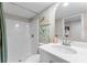 Clean bathroom with a combined shower and tub, a single vanity, and stylish artwork at 155 Jackson Rd, Salisbury, NC 28146