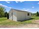 This is an exterior view of an outbuilding with white siding, a brown roof, and windows, surrounded by green grass at 155 Jackson Rd, Salisbury, NC 28146
