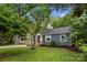 Inviting blue home with a yellow front door, well-maintained lawn, and mature landscaping at 1913 Garibaldi Ave, Charlotte, NC 28208