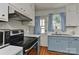 Updated kitchen features stainless steel appliances and white subway tile backsplash at 1944 Garibaldi Ave, Charlotte, NC 28208