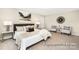 This bedroom features stylish decor, including lamps and a decorative wall hanging at 2414 Morgan Hills Dr # 296P, Albemarle, NC 28001