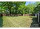 Spacious, fenced backyard, with a lush lawn, perfect for outdoor activities at 2601 Dora Dr, Charlotte, NC 28215