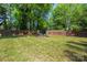 Spacious backyard featuring a fire pit area with chairs and a wood fence at 2601 Dora Dr, Charlotte, NC 28215