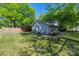 Charming gray home with a cozy front porch and a convenient carport nestled in a tree-filled neighborhood at 2601 Dora Dr, Charlotte, NC 28215