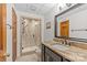 Bathroom with granite countertop and a tiled shower with a glass door at 376 Oak Tree Rd # 37, Mooresville, NC 28117