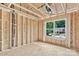 A framed-in bedroom featuring a large window and views of the exterior, showcasing the natural light and the room's design at 530 Gantt St, Mooresville, NC 28115