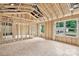 An open-concept interior framing with multiple windows, highlighting the design and construction process of the home at 530 Gantt St, Mooresville, NC 28115