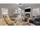Comfortable living room with a fireplace, large TV, and plush seating at 6002 Sentinel Dr, Indian Trail, NC 28079