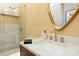 Sleek bathroom boasts a marble countertop, gold hardware, and a glass shower at 715 N Church St # 816, Charlotte, NC 28202