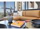 Stylish living room featuring modern decor, a leather couch, and floor to ceiling windows at 715 N Church St # 816, Charlotte, NC 28202