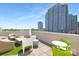 Modern rooftop deck with stylish furniture and city views at 715 N Church St # 816, Charlotte, NC 28202