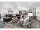 Spacious living room with vaulted ceiling next to the kitchen at 11104 Pine Grove Ave, Mint Hill, NC 28227
