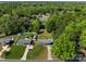 Expansive aerial view showcases homes with lush greenery and a large, private fenced backyard at 1238 Moss Springs Rd, Albemarle, NC 28001