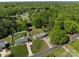 Idyllic aerial view featuring homes with verdant trees and expansive yard, perfect for outdoor enjoyment at 1238 Moss Springs Rd, Albemarle, NC 28001