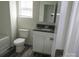 Bright bathroom with vanity, granite countertop and tub/shower combo at 148 Kodak Dr, Statesville, NC 28625
