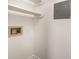 An empty utility closet awaits a new washer and dryer and storage solutions at 1600 Sharon W Rd # 8, Charlotte, NC 28210
