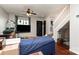 Open concept living area featuring hardwood floors and neutral paint at 1766 Forest Side Ln, Charlotte, NC 28213