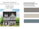 Two-story home featuring baton board and siding with Dovetail SW7018, trim: Agreeable Gray SW7029, and Blustery Sky SW9140 front door at 19044 Newburg Hill Rd, Davidson, NC 28036