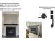 Fireplace with custom mantle, shiplap in chevron design, and black slate surround at 19044 Newburg Hill Rd, Davidson, NC 28036
