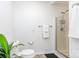 Clean bathroom featuring a glass-enclosed shower with modern fixtures and white towels at 2068 Samantha Dr, Kannapolis, NC 28083