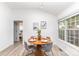 Bright dining area featuring a wood table, seating for four and a beautiful window view at 2068 Samantha Dr, Kannapolis, NC 28083