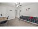 Bright bedroom with carpet, ceiling fan, and cute decor on the walls at 2624 St Helena Ct, Fort Mill, SC 29715