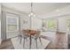 Open dining room featuring stylish furniture, light fixture, and hardwood flooring at 2624 St Helena Ct, Fort Mill, SC 29715