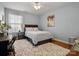 This bedroom has hardwood floors, a ceiling fan, and a work desk at 281 Loch Stone St, Fort Mill, SC 29715
