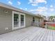 The wooden back deck includes access to the home through French doors at 3022 Willamette Valley Dr, Charlotte, NC 28215