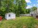Backyard view of a shed and a fenced in yard at 3022 Willamette Valley Dr, Charlotte, NC 28215