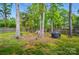Private backyard with a wooden fence, mature trees, and a barbeque grill at 3908 Brittany Ct, Indian Trail, NC 28079