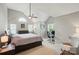 Spacious bedroom with vaulted ceilings, a ceiling fan, and multiple windows at 3908 Brittany Ct, Indian Trail, NC 28079