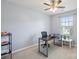 Bright office space featuring a ceiling fan, neutral walls, and ample natural light from the window at 4011 Black Walnut Way, Indian Land, SC 29707