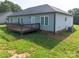 Spacious backyard with a wooden deck and well-maintained lawn for outdoor enjoyment at 4193 He Propst Rd, Maiden, NC 28650