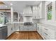 Beautiful kitchen features stainless appliances, granite countertops, hardwood floors, and white subway tile backsplash at 8058 Edgewater Dr, Norwood, NC 28128