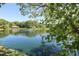 Scenic view of a tranquil pond with a fountain, surrounded by lush greenery, offering a peaceful community amenity at 1002 Christobal Ct, Indian Trail, NC 28079
