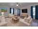 Bright living room with neutral walls, modern furnishings, and plenty of natural light at 1210 Longwall Ln, Matthews, NC 28104