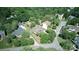 Aerial shot showcasing a home with a spacious backyard, lush greenery, mature trees and the property line at 123 Shoreview Dr, Mooresville, NC 28117