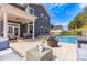 Inviting backyard featuring a pool, spa, and patio, perfect for outdoor entertaining at 1358 Cedardale Ln, Denver, NC 28037