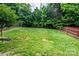 Large, expansive backyard enclosed with a tall wooden fence at 13936 Mallard Lake Rd, Charlotte, NC 28262