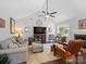 Bright living room with vaulted ceiling, stylish furniture, and large windows providing natural light at 1506 Crestdale Rd, Rock Hill, SC 29732