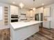 Modern kitchen with white cabinetry, stainless steel appliances, and a large center island at 1516 Laggan Ln, Indian Trail, NC 28079