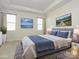 Comfortable main bedroom with tray ceiling, recessed lighting, and stylish decor creates a relaxing retreat at 1516 Laggan Ln, Indian Trail, NC 28079