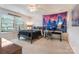 Bedroom featuring a double bed, carpet floor, ceiling fan and a desk at 16219 Long Talon Way, Charlotte, NC 28273